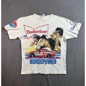 VTG 1992 Motorsports NASCAR Bill Elliott All Over Print Graphic T Shirt size Med